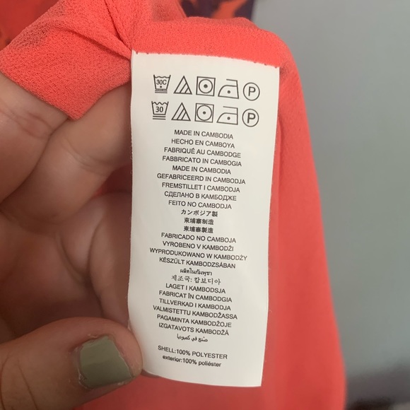 Michael Kors Coral Pink Floral Midi Wrap Dress XL - Picture 5 of 5